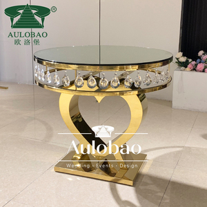 Pha lê bên bánh bảng trái tim cơ sở vàng thép không gỉ tổ chức sự kiện bảng & ghế - Product Image 5