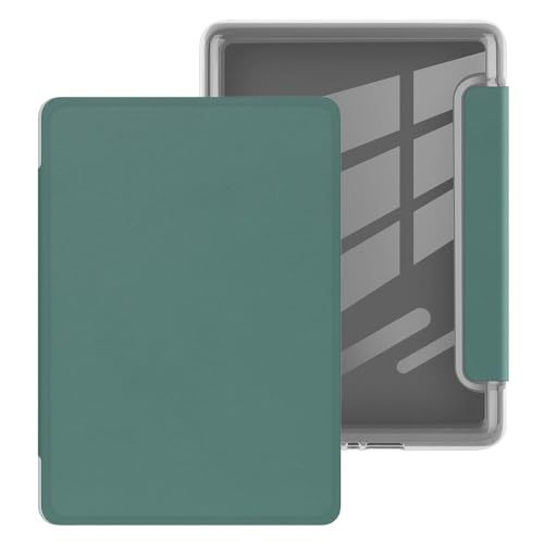 Customizable Kindle Paperwhite 12th Gen 2024 7-inch Case Transparent Back PU Leather Soft TPU Shockproof Dustproof Smart Cover