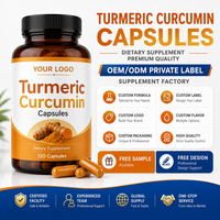 Capsules d'extrait de curcuma 1500MG, capsules de curcumine, gingembre et curcuma, capsules de curcuma et poivre noir