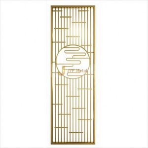EX396 Paravent en acier inoxydable finition miroir pour décoration intérieure, cloison de séparation finition brossée pour chambre d'hôtel - Product Image 1