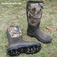 Vente en gros de bottes de pluie de chasse en caoutchouc de camouflage en néoprène imperméable de haute qualité fabriquées en Chine pour hommes