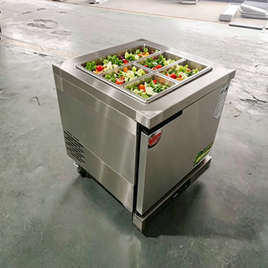 Mesa Refrigerada Comercial LuMa para Preparación de Ensaladas y Sándwiches, Mesa para <span class=keywords><strong>Pizza</strong></span> de Acero Inoxidable 304 con Fregadero para Restaurante - Product Image 2