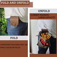 Sac en toile pour la cueillette en plein air, sac de cueillette de fruits pliable avec cordon de serrage, pochette à outils à porter à la taille B14XD