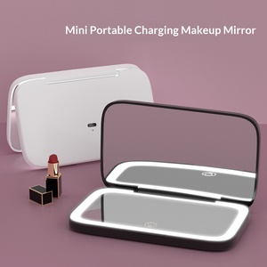 Wholesale Handheld Multifunctional Portable LED Lighted 5x Double Sided Foldable Makeup Vanity Mirror GZ RTS Bulk Mixed Order - Product Image 3