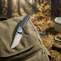 Couteau pliant en alliage de titane avec logo personnalisé PioneerEDC, couteau de luxe à ouverture par gravité, couteau pliable d'extérieur en titane avec clip de poche