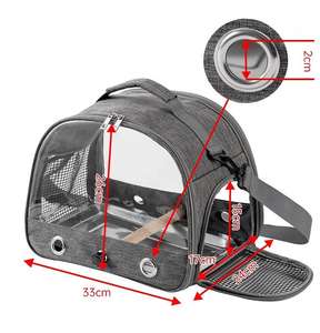 מנשא נייד קטן לציפורים, תוכים ופריקטים עם עמדת עמידה, חלון נושם, עיצוב מתקפל, עשוי מבד אוקספורד - Product Image 2