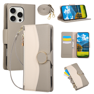 Pour iPhone, étui de protection classique cousu en TPU+PC, étanche, antichoc, avec fermeture éclair, fente pour cartes, anti-chute, style européen et américain - Product Image 6