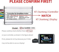 Compteur de vitesse pour vélo électrique KUNTENG, étanche, couleur, protocole KT, écran LCD, affichage LCD8, pour conversion de vélo électrique