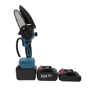 เลื่อยโซ่ยนต์ขนาดเล็ก 21V ใช้แบตเตอรี่ลิเธียม สำหรับตัดต้นไม้ในสวน งานไม้กลางแจ้ง และงาน DIY - Product Image 1