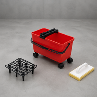 Seau de nettoyage de coulis de carrelage robuste 24L de marque OEM avec double rouleau éponge pour pose de carrelage mural et au sol, vente en gros pour entrepreneurs