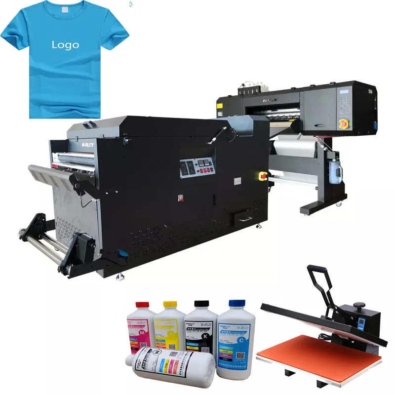 Audley máquina de impressora, alta qualidade preço de fábrica 60cm 70cm impressora dtf camiseta com filtro de fumaça integrado
