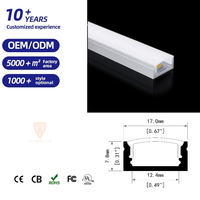 Vente en gros de profilés linéaires en aluminium pour bande LED W17XH08mm, éclairage linéaire à montage en surface, profilés LED-Einbauprofil