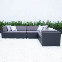 Conjunto de sofá de ratán para exterior, muebles de patio, jardín, marrón, directo de fábrica