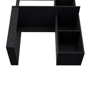 DB Palisades Bureau d'ordinateur noir au design simple avec clapier et étagères de rangement pour bureau à domicile Chambre d'hôtel ou salon - Product Image 6