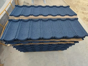 Material de construcción en Nigeria Azulejo de techo de metal 0,40mm Gague Techo recubierto de piedra negra verde - Product Image 2