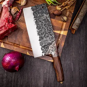 Cutelo de carne de aço carbono de 7 polegadas, facas para cortar, desossar, faca de açougueiro chinesa