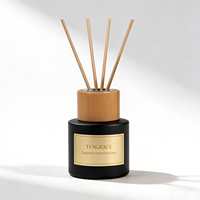 Bouteilles de diffuseur de parfum en verre mat carré de luxe personnalisées, 50 ml/100 ml/150 ml/200 ml, vides