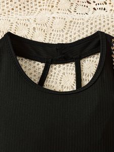 Produttore di <span class=keywords><strong>abbigliamento</strong></span> 2024 nuovo set di <span class=keywords><strong>abbigliamento</strong></span> per ragazza adolescente estate camicia senza maniche pantaloni larghi 2 pz outfit - Product Image 5