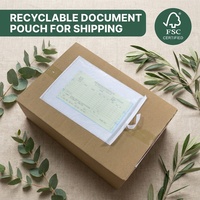 Pochette d'expédition biodégradable et recyclable sans plastique pour liste de colisage en papier, étiquette d'expédition autocollante et porte-documents