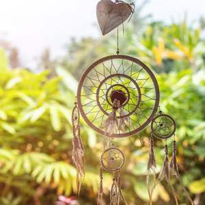 10 pezzi anelli <span class=keywords><strong>acchiappasogni</strong></span> ghirlanda anelli in macramè 8 pollici cerchi floreali in metallo dorato per matrimonio - Product Image 5