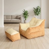 Canapé paresseux compact en mousse à mémoire de forme pour adulte, fauteuil pouf convertible avec chaise longue, emballé sous vide