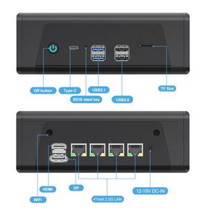 OEM 2.5G NAS <span class=keywords><strong>Server</strong></span> Firewall alat baru AMD Soft Router R7 5825U 5800U R5 5600U 4x i226-V 3 * NVMe 2 * SATA 3x4K UHD PC Mini - Product Image 4