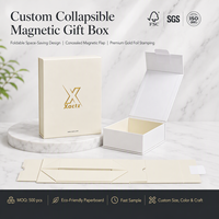 Boîte cadeau personnalisée en papier mat spécial avec couvercle magnétique, carton gris, emballage rigide pliable en papier avec logo en feuille d'or