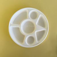 Assiette biodégradable pour hot pot, plateau spécial restauration rapide et hôtellerie, plateau à compartiments 5, 7, 9, en pulpe de bagasse de canne à sucre, assiettes rondes de 10 pouces
