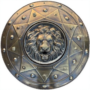 Escudo de Caballero León Medieval Hecho a Mano, Réplica Histórica de Latón Antiguo, Decoración de Pared, LARP, Cosplay, Venta al Por Mayor - Product Image 1