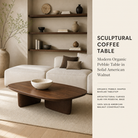 Table basse en bois ovale bon marché finition en bois massif naturel pour meubles de salon décoration intérieure