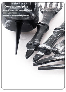 อุปกรณ์ตกแต่งฮาโลวีนแบบเสียบพื้น รูปมือโครงกระดูก ชุดมือกรงเล็บหัวกะโหลกจำลอง สำหรับบ้านผีสิง ไม่มีโลโก้พิมพ์ - Product Image 6