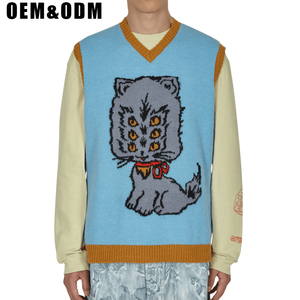 Vest <strong>Men's</strong> Graphic Sweaters Cartoon <strong>v</strong> <strong>Neck</strong> <strong>Jumper</strong> Custom Knit Vest Unisex Custom Intarsia Knit Sweater Custom Fashion Dresses - Product Image 4