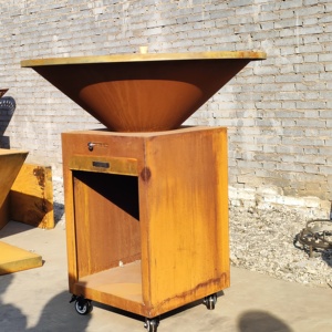 Barbecue au charbon de bois en acier Corten pour extérieur, certifié CE, facile à nettoyer, assemblé pour une utilisation en <span class=keywords><strong>cuisine</strong></span> <span class=keywords><strong>extérieure</strong></span> ou comme foyer. - Product Image 2