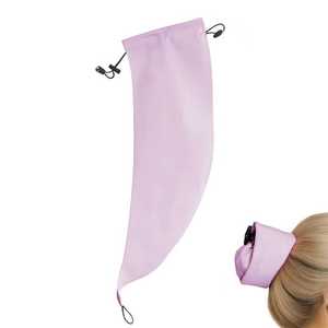 Cache-cheveux longue queue de cheval couleur unie avec cordon de serrage réglable - Product Image 3