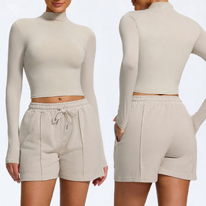 Großhandel Maßgeschneidertes 0em Activewear-Set für Damen Langarm-Kurzset <span class=keywords><strong>2</strong></span>-teilig mit individuellem Aufdruck - Product Image 6