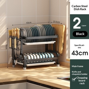 HL 2026 <span class=keywords><strong>Escurridor</strong></span> de <span class=keywords><strong>Platos</strong></span> Multifuncional Moderno de Acero al Carbono de Alta Calidad, 3 Niveles, Vertical, Ahorra Espacio, para Cocina - Product Image 4