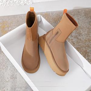 Botas de Nieve UGGSS para Mujer 2024, Botas de Nieve con <span class=keywords><strong>Plataforma</strong></span> y Forro de Piel de Oveja Genuina, Botas de Nieve Extensibles para Exteriores - Product Image 3