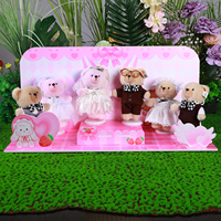 Boneka Beruang Teddy Pink Lucu dengan Gaun Pengantin Renda Putih Elegan, Boneka Pernikahan yang Dapat Dikustomisasi untuk Hadiah Pernikahan