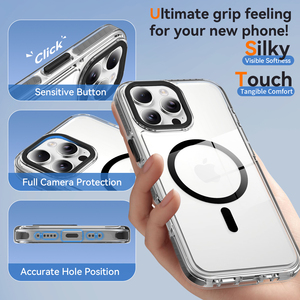 Fundas para Teléfonos Móviles al por Mayor, Transparentes, Magnéticas, con Protección de Lente, Resistentes a Golpes, para <span class=keywords><strong>iPhone</strong></span> 15 16 17 <span class=keywords><strong>Pro</strong></span> <span class=keywords><strong>Max</strong></span> - Product Image 2