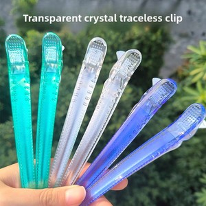 Clips de peinado sin costuras de 14cm, horquillas multiusos y pinzas de cristal para uso en salón para seccionamiento de flequillo - Product Image 6