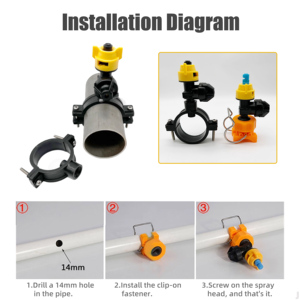 YUJIA <b>Head</b> Anti-drip Cow Nozzle Ranch Cooling Wide-angle Sprayer Cowshed Husbandry New Plastic PP 3 Months Warranty - Product Image 5