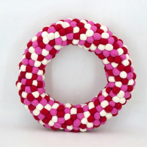 Wholesale Handmade Wool Felt Ball Wreath <b>Spring</b> Summer Pom Pom Garland Home Wall Door <b>Decor</b> Custom Design Yarn Child Non-Toxic - Product Image 5