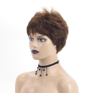 New Arrival Unique Design Natural Straight Short Synthetic Hair <strong>Wig</strong> Brown <strong>Wig</strong> <strong>Pixie</strong> <strong>Cut</strong> <strong>Wig</strong> for Women - Product Image 5