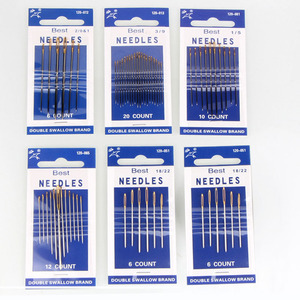 Aiguilles à coudre en acier de la marque Double Swallow, pour couture à la main, 6, 10, 12, 20 pièces, ensemble d'aiguilles pour broderie au point de croix - Product Image 1