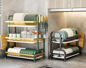 Support de rangement multifonctionnel pour assiettes, étagère principale avec paniers de rangement à 2/3 niveaux pour la cuisine - Product Image 3