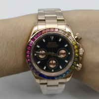 Jam Tangan VK63 Movement, Kalender Perak Putih, Bahan Baja Tahan Karat 904L, Enam Jarum, Timer Tersegmentasi, Jam Tangan Pria