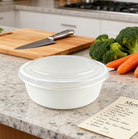 Factory Direct Sale Plastic-free Recyclable Kraft Paper Bowl Heavy-duty & Heat-resistant Round Natural/White Lunch Box with Lid