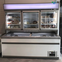 Nouvelle conception de congélateur combiné à double température pour supermarché, vitrine réfrigérée à porte vitrée pour boissons et aliments surgelés