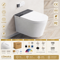 Nouvelle toilette intelligente murale en céramique blanche, désodorisation automatique, télécommande, cuvette allongée, drainage en P-trap, design moderne