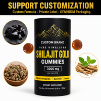 Gummies de Shilajit Premium avec Muesli Noir, Ashwagandha et Gokshura – Qualité Supérieure, Fournisseur Direct d'Usine OEM/ODM, Vente en Gros